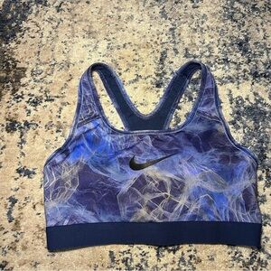 Nike Dri-Fit Blue Wave Print Padded Sports Bra Size Small